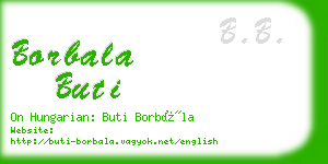 borbala buti business card